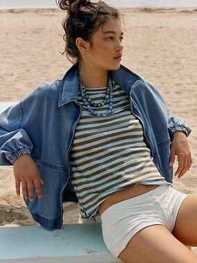 Free People Birdie Blue Denim Jacket